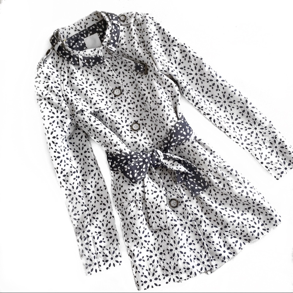 Anthropologie Elevenes Eyelit Trench Jacket Sz 4